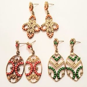 GOLD VINTAGE SEEDBEAD FILIGREE EARRINGS